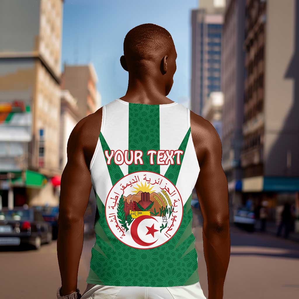 Personalised Afro Algeria Men Tank Top Coat Of Arms With Islamic Pattern LT15