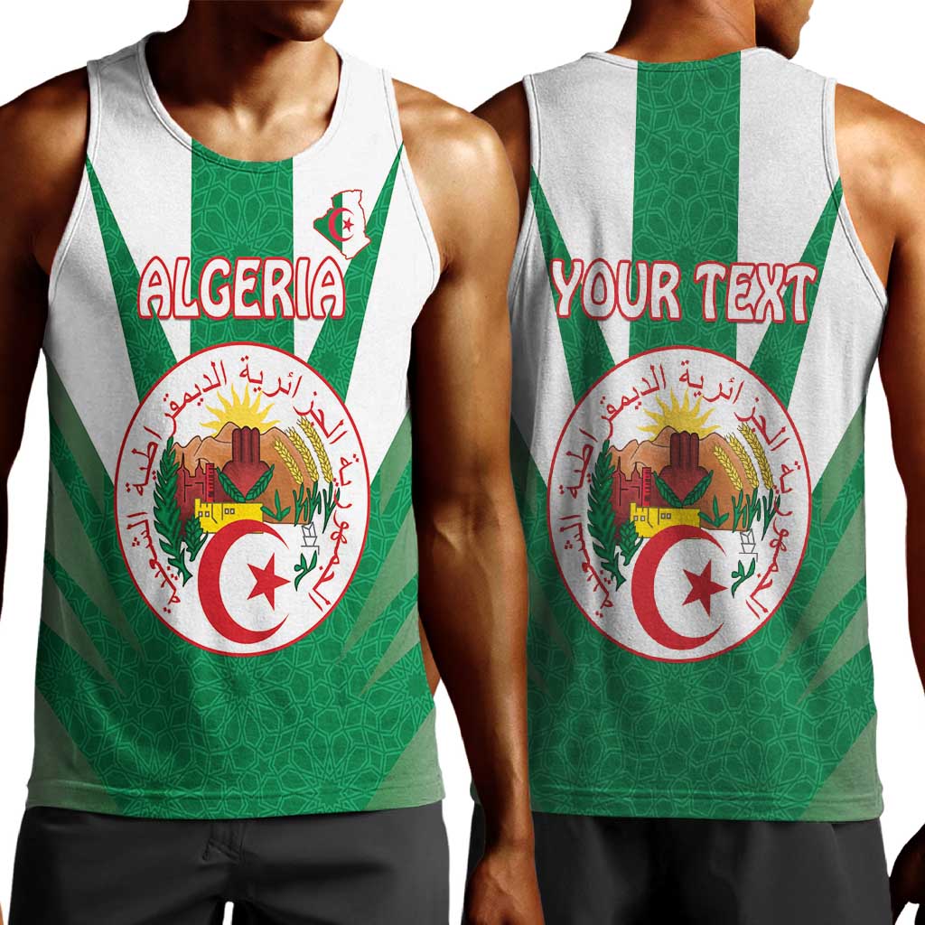 Personalised Afro Algeria Men Tank Top Coat Of Arms With Islamic Pattern LT15