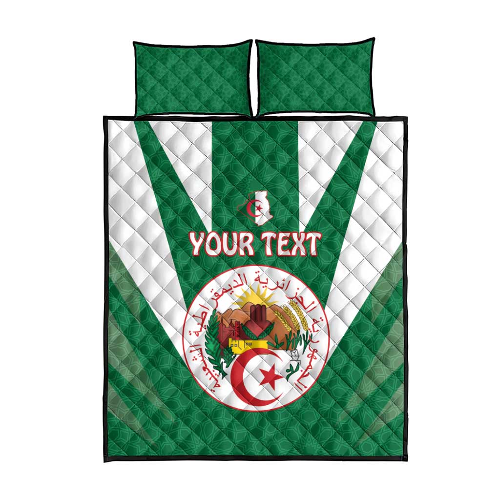 Personalised Afro Algeria Quilt Bed Set Coat Of Arms With Islamic Pattern LT15