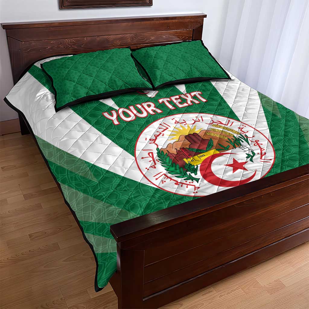 Personalised Afro Algeria Quilt Bed Set Coat Of Arms With Islamic Pattern LT15