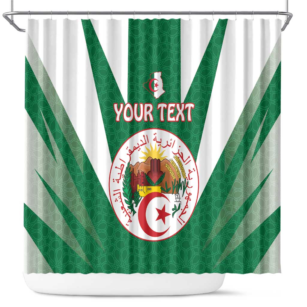 Personalised Algeria Shower Curtain Coat Of Arms With Islamic Pattern LT15