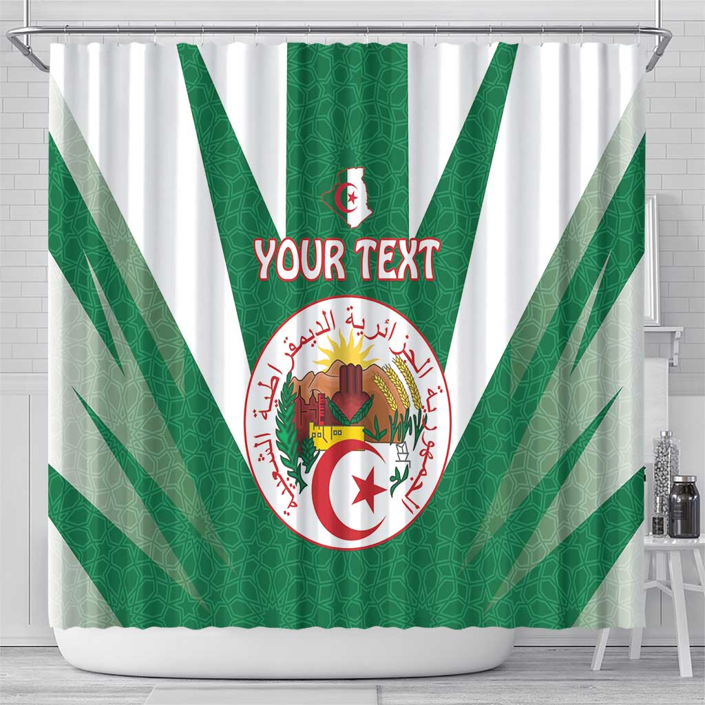 Personalised Algeria Shower Curtain Coat Of Arms With Islamic Pattern LT15