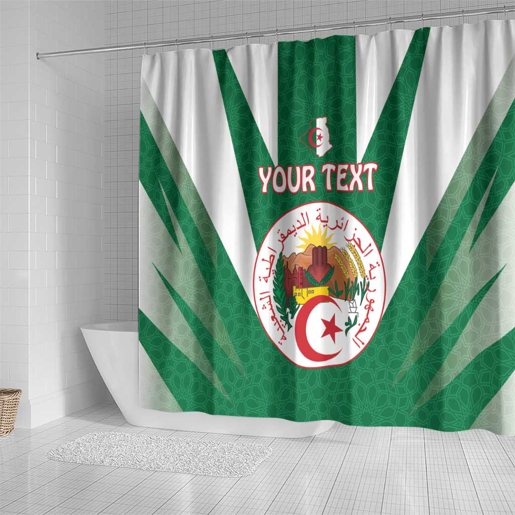 Personalised Algeria Shower Curtain Coat Of Arms With Islamic Pattern LT15