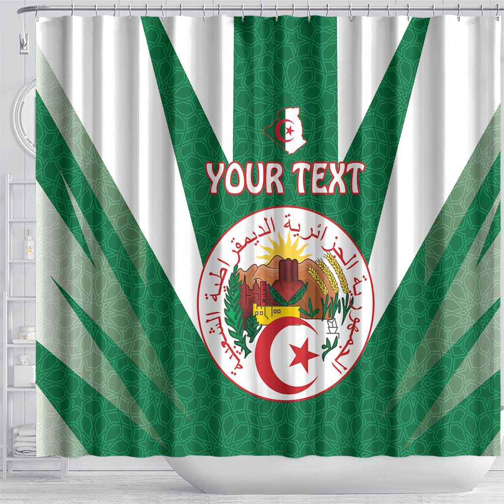 Personalised Algeria Shower Curtain Coat Of Arms With Islamic Pattern LT15