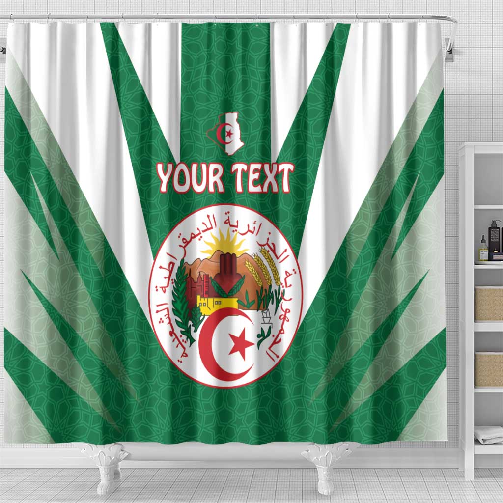Personalised Algeria Shower Curtain Coat Of Arms With Islamic Pattern LT15