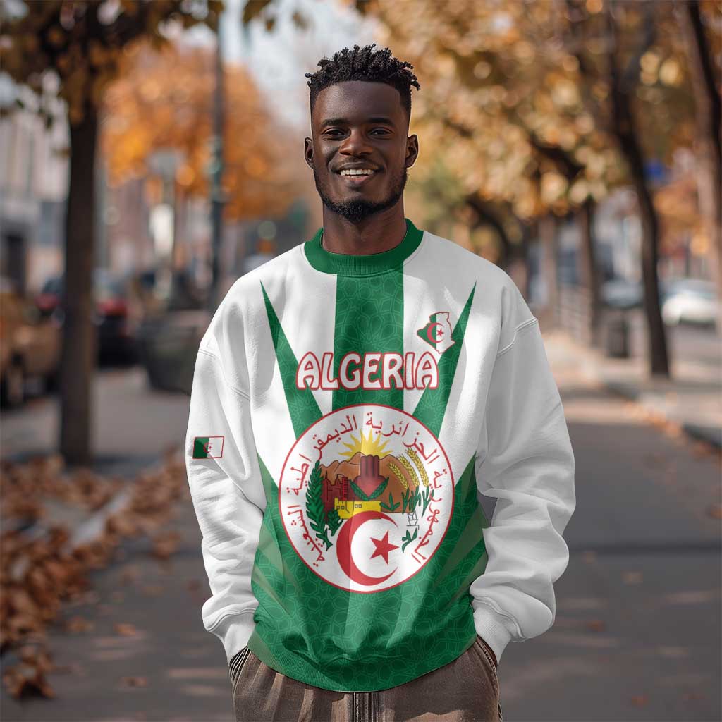 Personalised Afro Algeria Sweatshirt Coat Of Arms With Islamic Pattern LT15