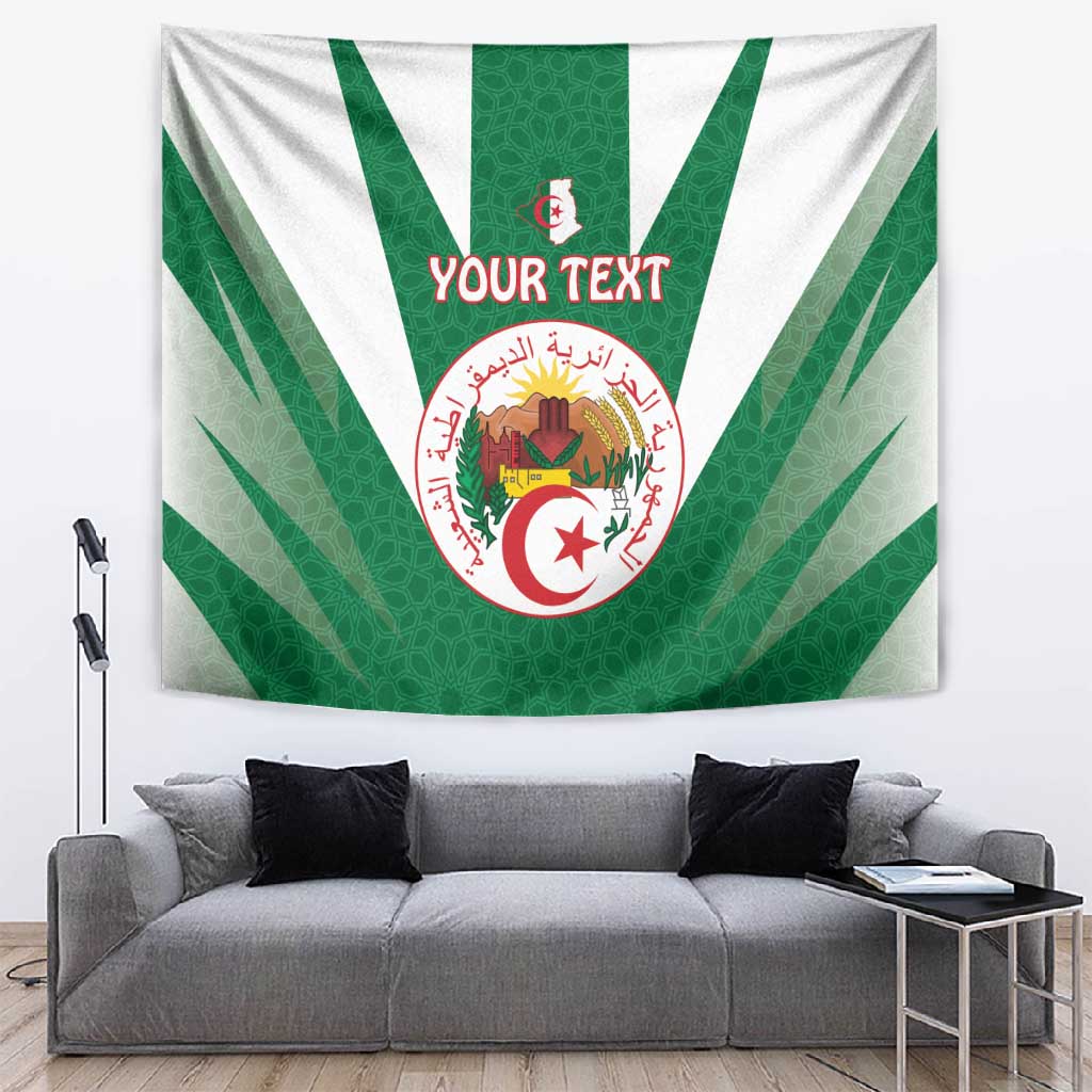 Personalised Afro Algeria Tapestry Coat Of Arms With Islamic Pattern LT15