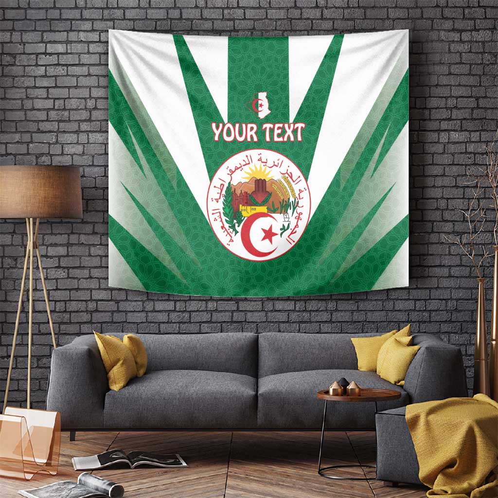 Personalised Afro Algeria Tapestry Coat Of Arms With Islamic Pattern LT15