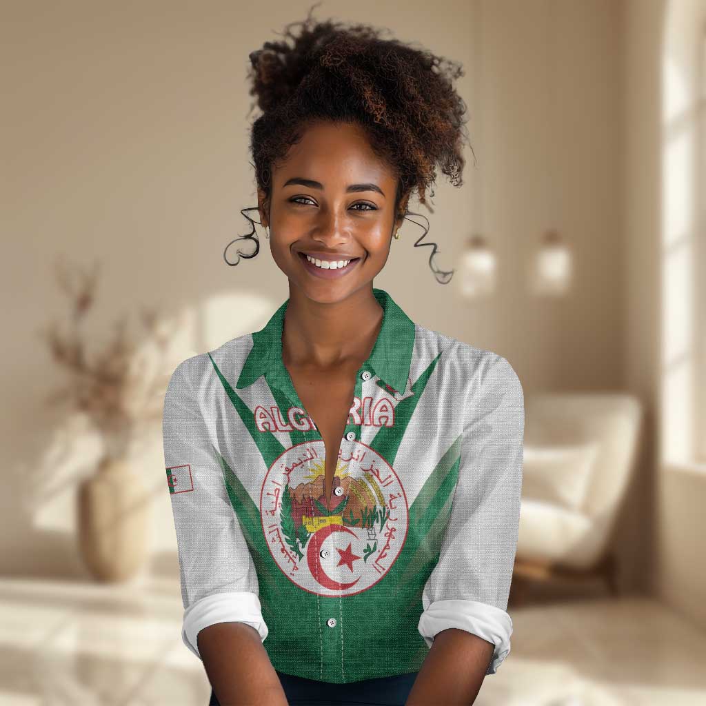 Personalised Afro Algeria Women Casual Shirt Coat Of Arms With Islamic Pattern LT15