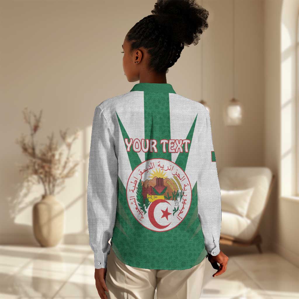 Personalised Afro Algeria Women Casual Shirt Coat Of Arms With Islamic Pattern LT15