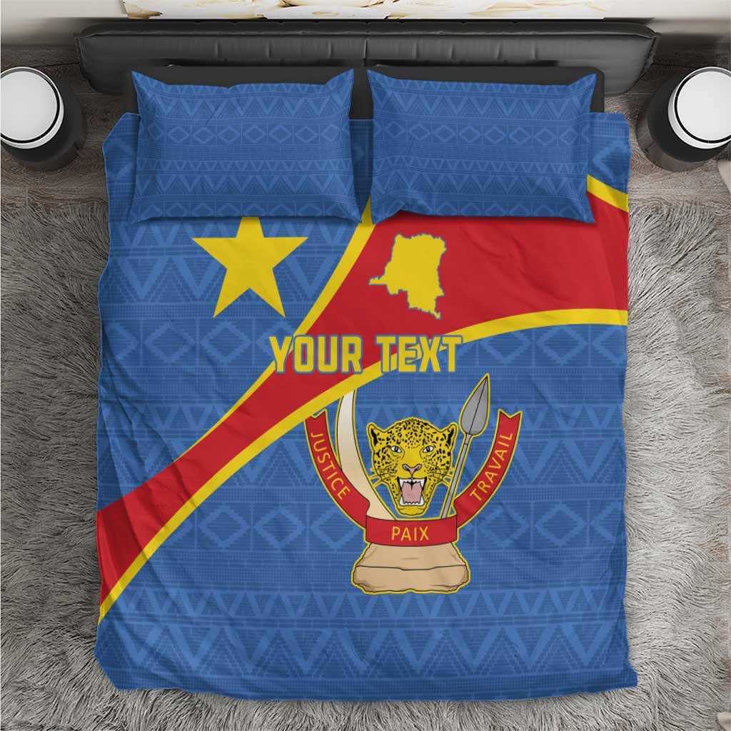 Personalised DR Congo Bedding Set Coat Of Arms With Map LT15