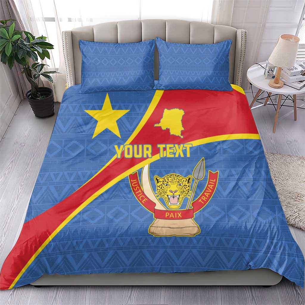 Personalised DR Congo Bedding Set Coat Of Arms With Map LT15