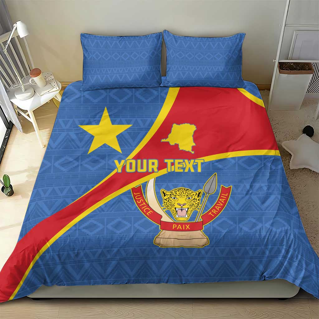 Personalised DR Congo Bedding Set Coat Of Arms With Map LT15