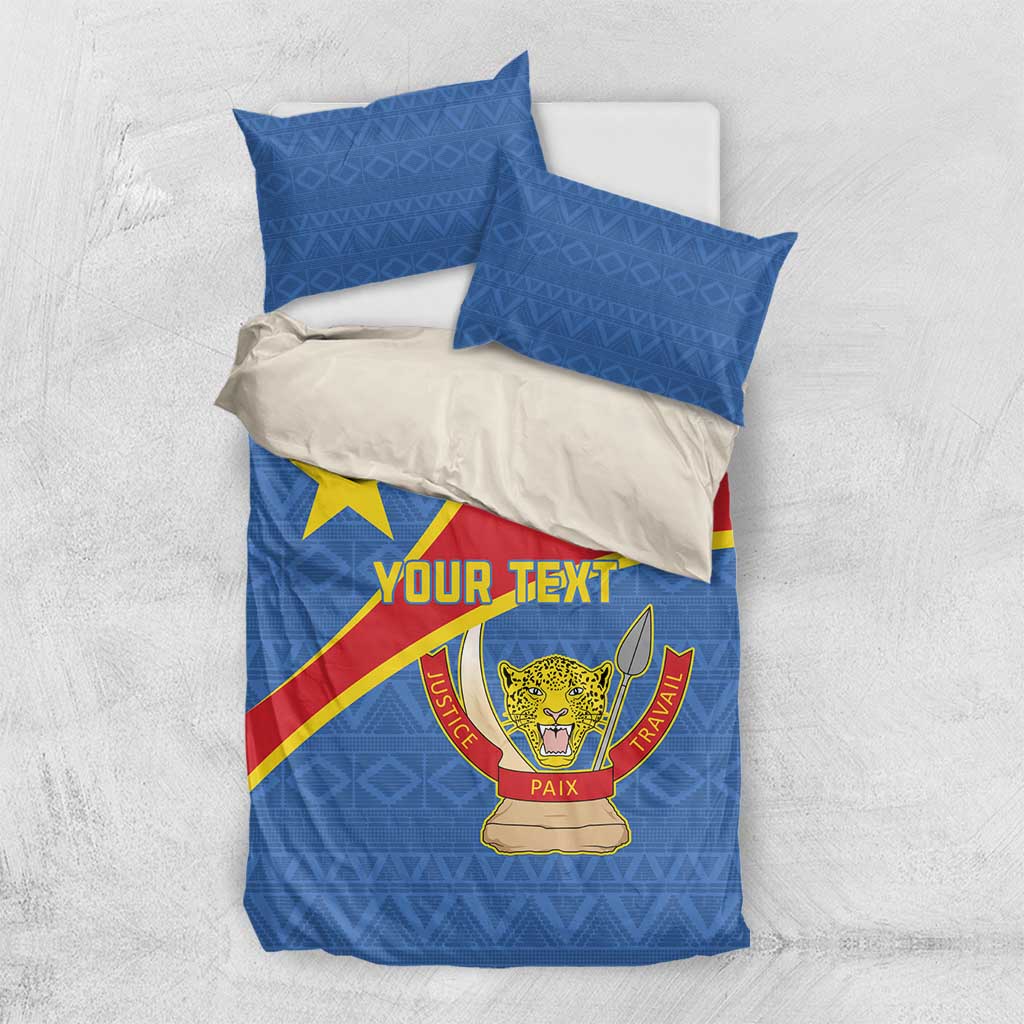 Personalised DR Congo Bedding Set Coat Of Arms With Map LT15