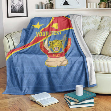 Personalised DR Congo Blanket Coat Of Arms With Map LT15