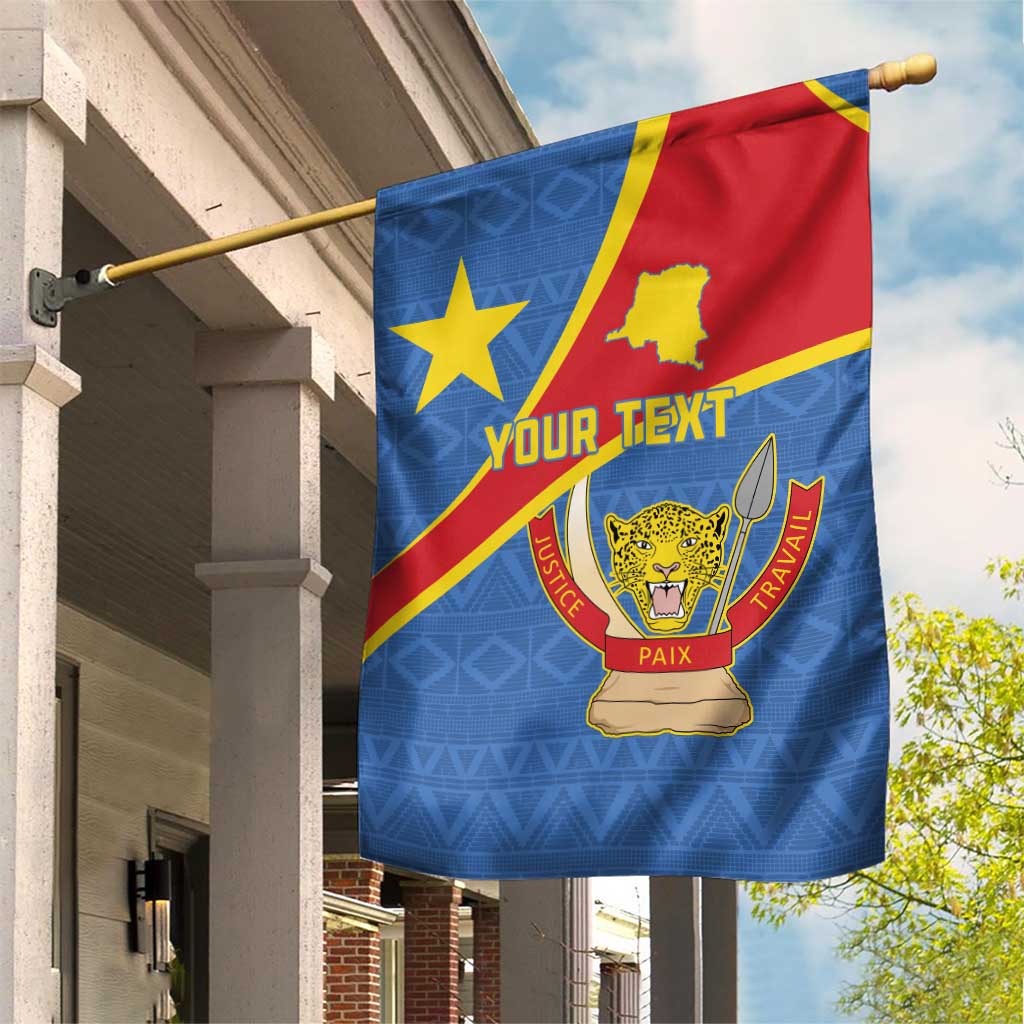 Personalised DR Congo Garden Flag Coat Of Arms With Map LT15