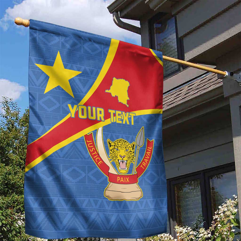 Personalised DR Congo Garden Flag Coat Of Arms With Map LT15