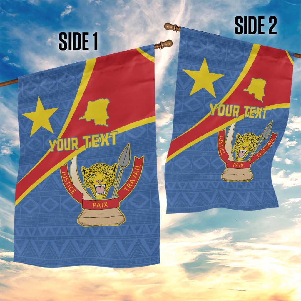 Personalised DR Congo Garden Flag Coat Of Arms With Map LT15