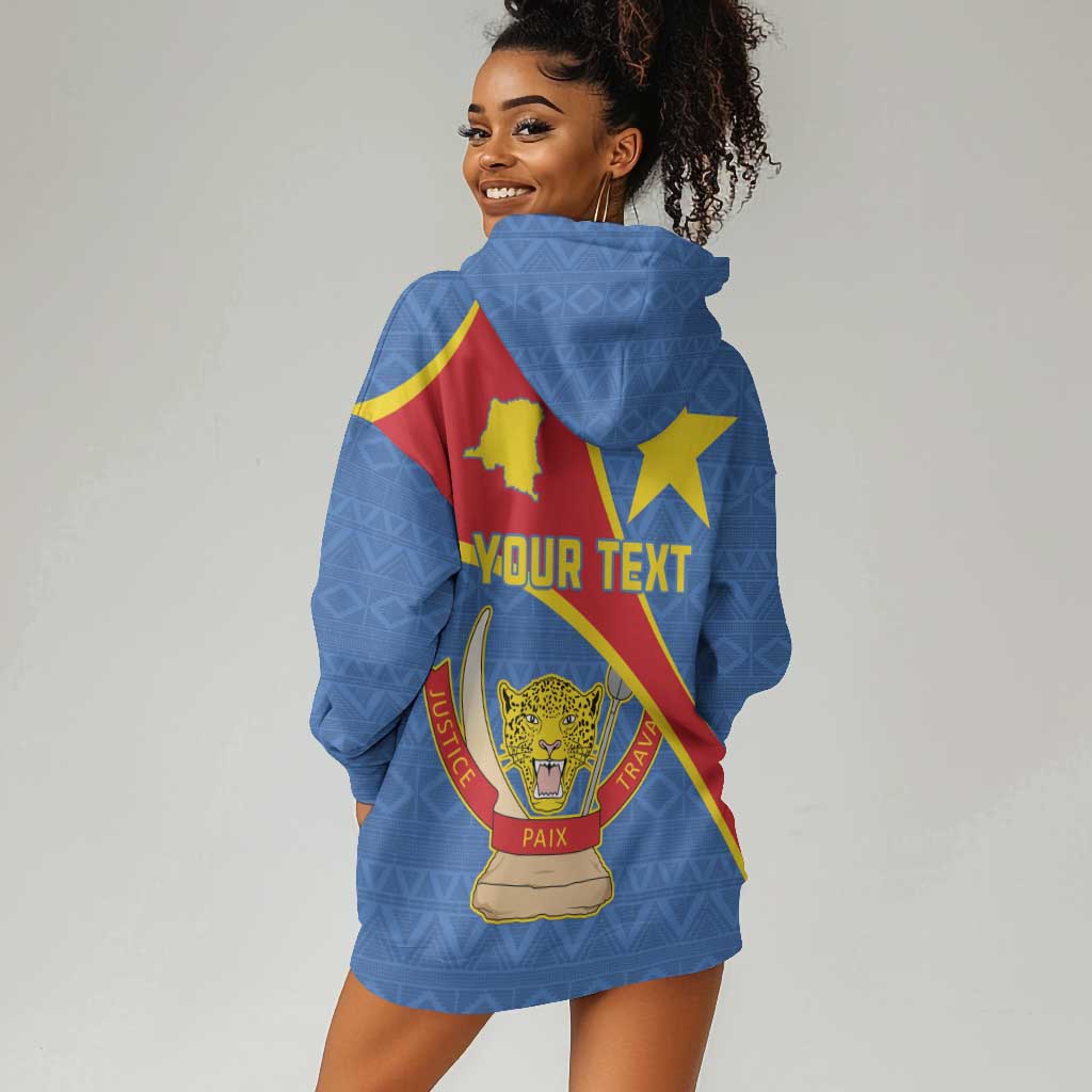 Personalised DR Congo Hoodie Dress Coat Of Arms With Map LT15