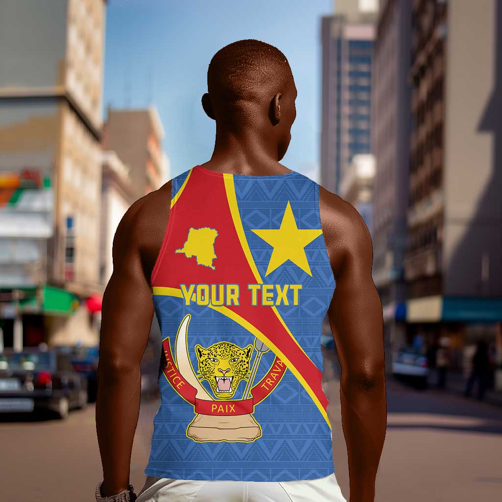 Personalised DR Congo Men Tank Top Coat Of Arms With Map LT15