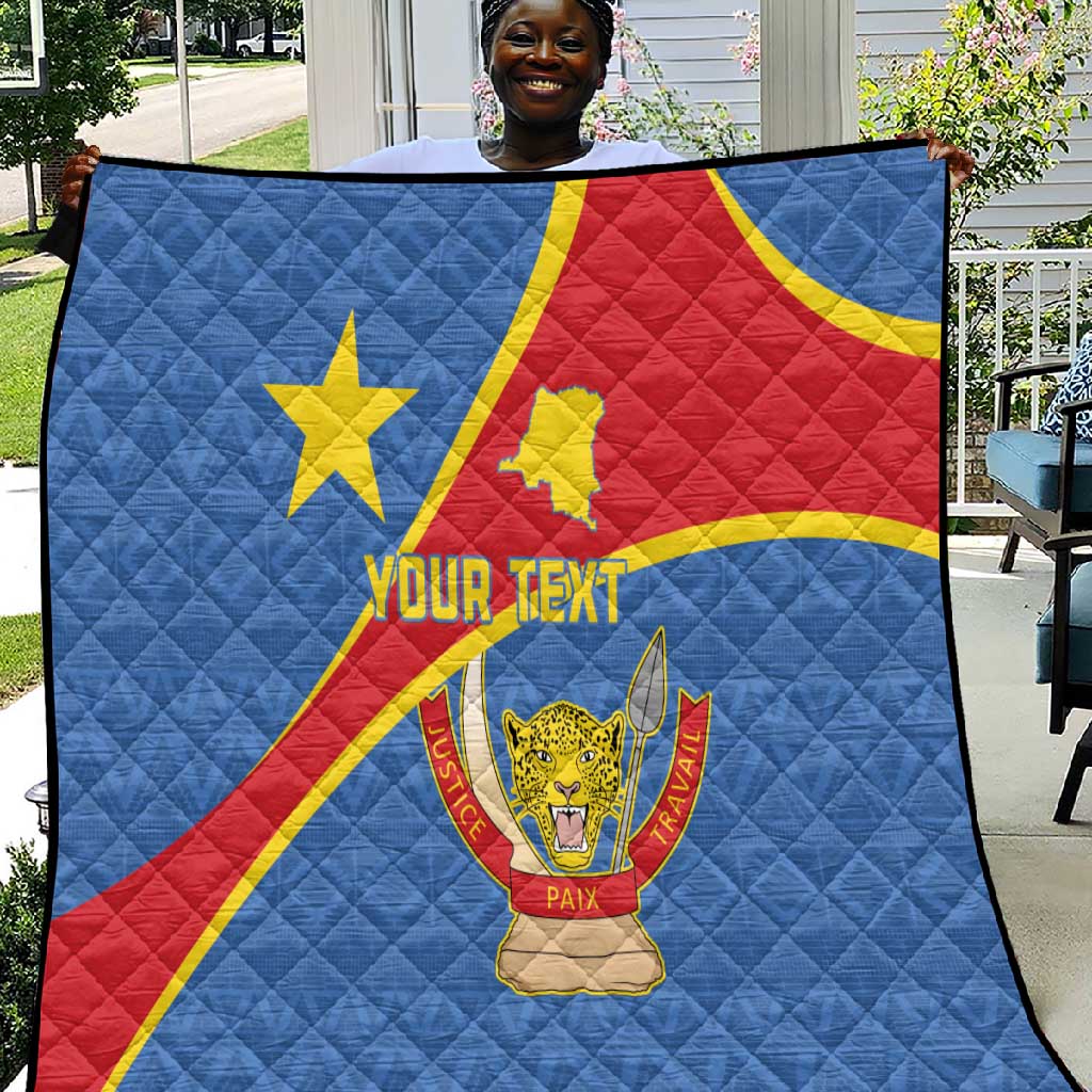 Personalised DR Congo Quilt Coat Of Arms With Map LT15