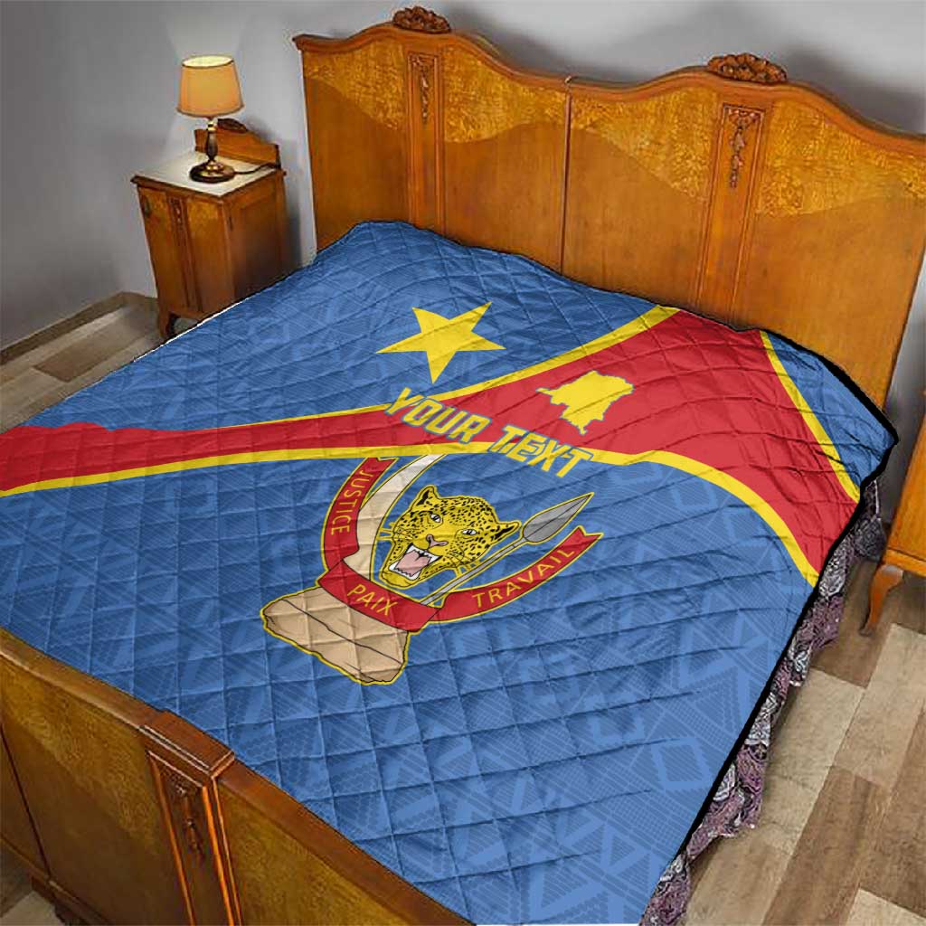 Personalised DR Congo Quilt Coat Of Arms With Map LT15