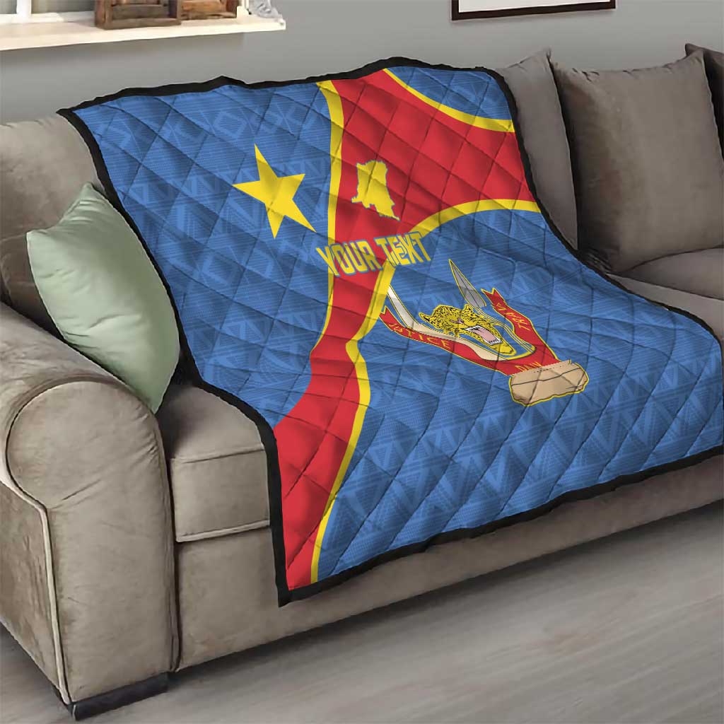Personalised DR Congo Quilt Coat Of Arms With Map LT15