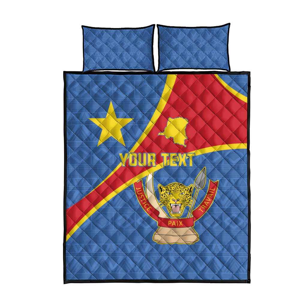 Personalised DR Congo Quilt Bed Set Coat Of Arms With Map LT15