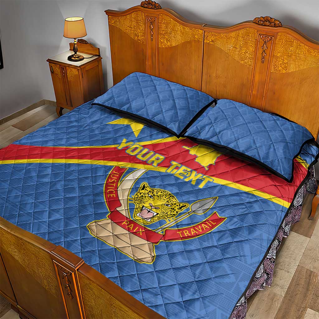 Personalised DR Congo Quilt Bed Set Coat Of Arms With Map LT15