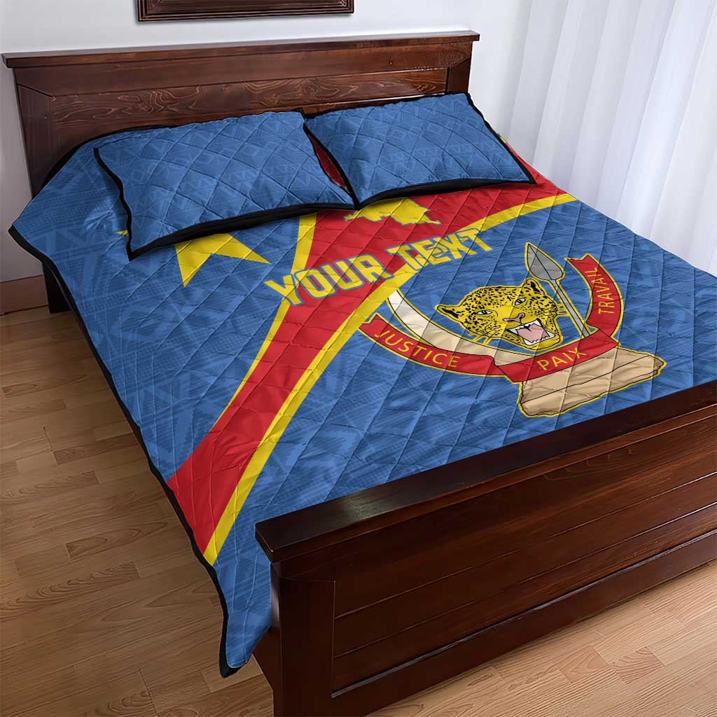 Personalised DR Congo Quilt Bed Set Coat Of Arms With Map LT15