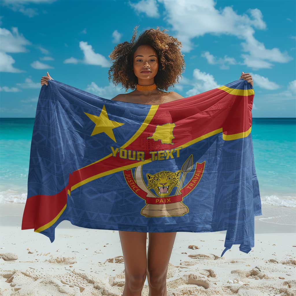 Personalised DR Congo Sarong Coat Of Arms With Map LT15