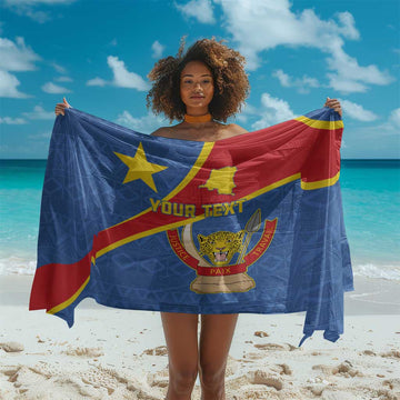 Personalised DR Congo Sarong Coat Of Arms With Map LT15
