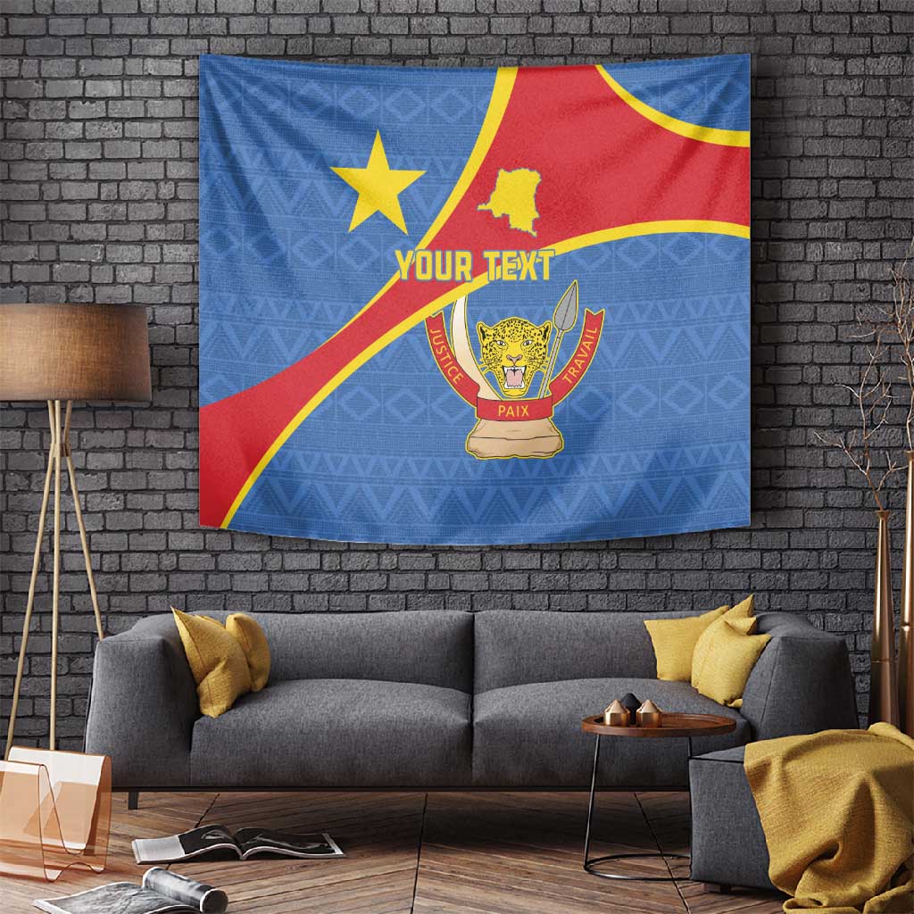 Personalised DR Congo Tapestry Coat Of Arms With Map LT15