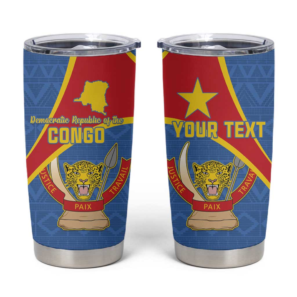 Personalised DR Congo Tumbler Cup Coat Of Arms With Map LT15
