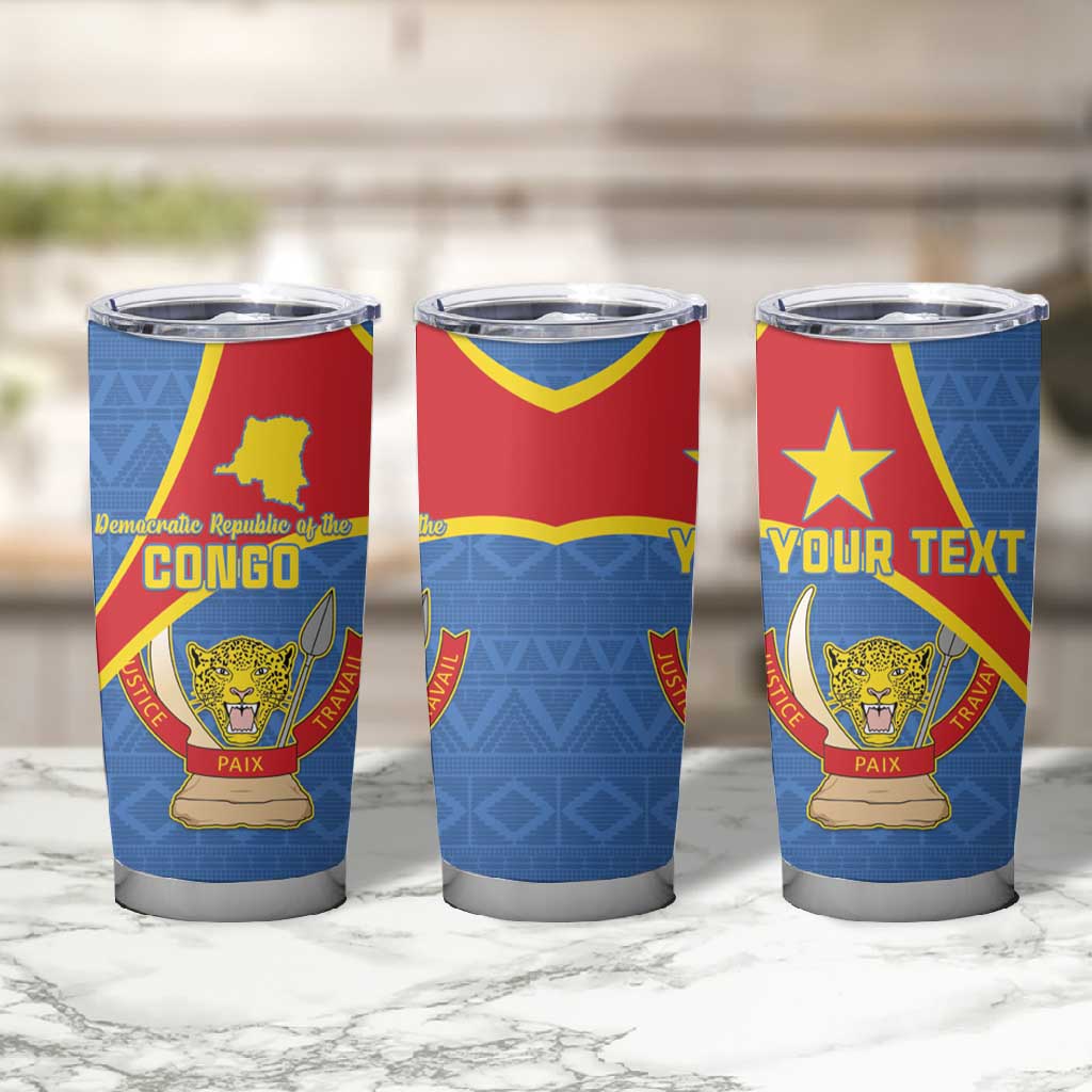 Personalised DR Congo Tumbler Cup Coat Of Arms With Map LT15