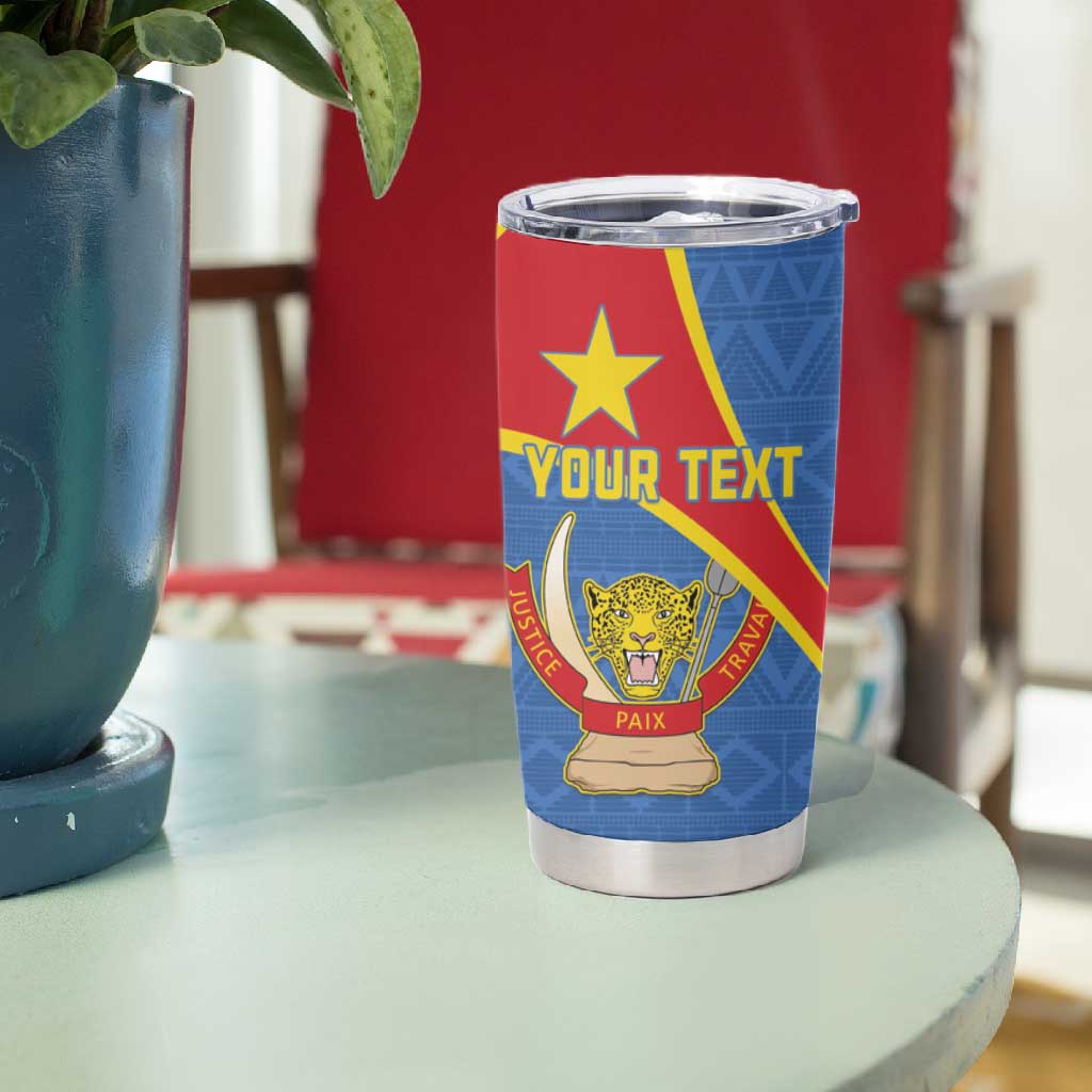 Personalised DR Congo Tumbler Cup Coat Of Arms With Map LT15