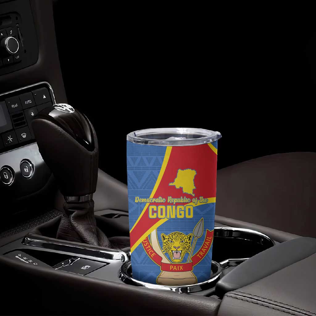 Personalised DR Congo Tumbler Cup Coat Of Arms With Map LT15