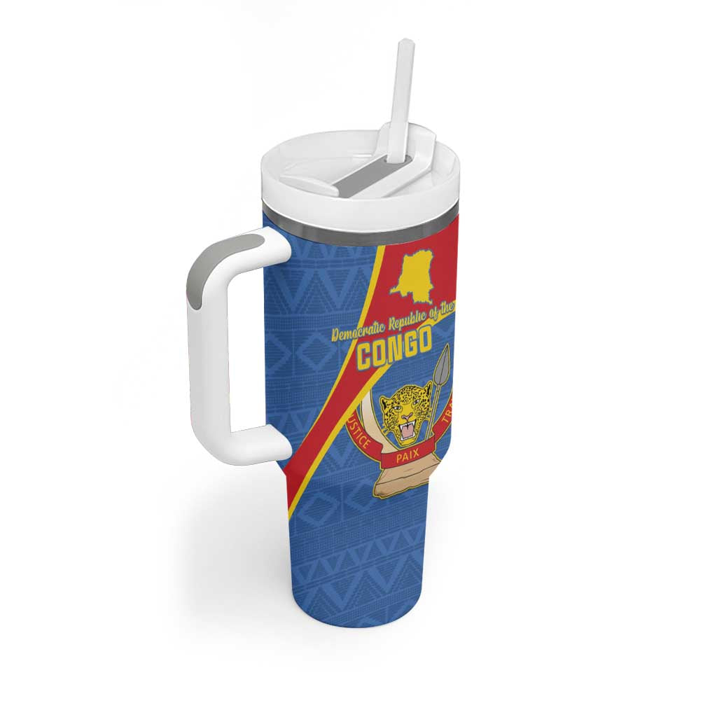 Personalised DR Congo Tumbler With Handle Coat Of Arms With Map LT15