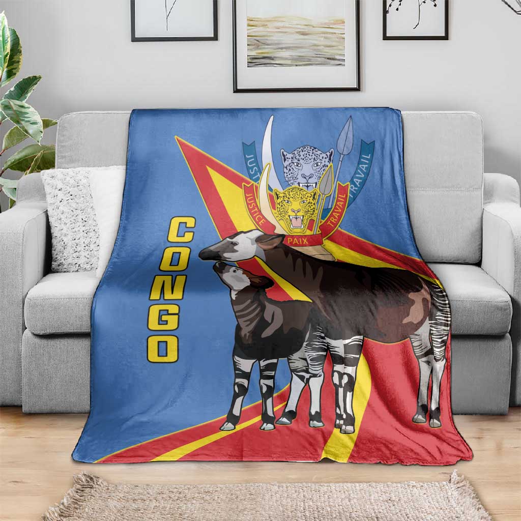 DR Congo Blanket Okapi Coat Of Arms LT15