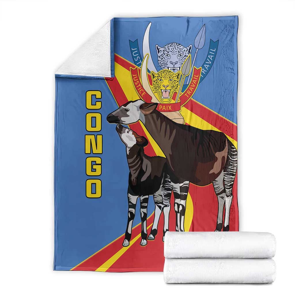 DR Congo Blanket Okapi Coat Of Arms LT15