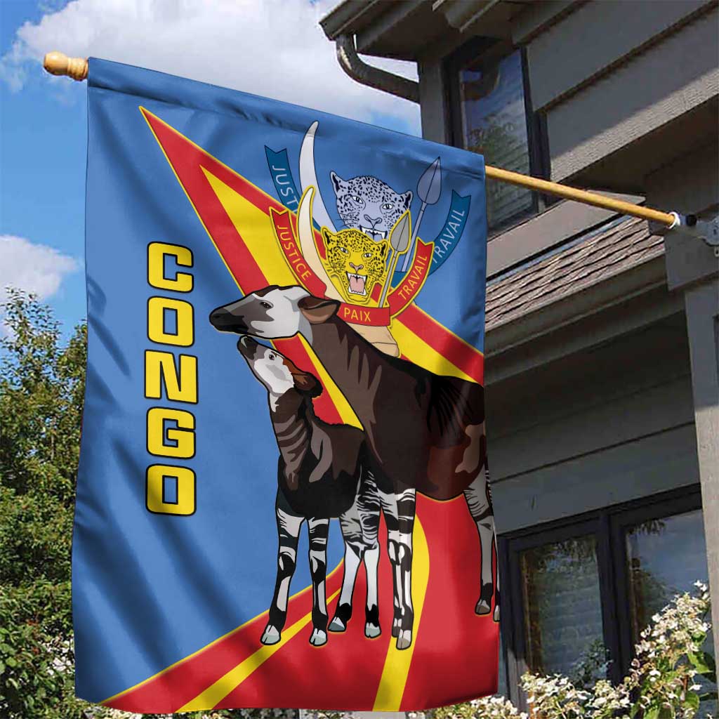DR Congo Garden Flag Okapi Coat Of Arms LT15
