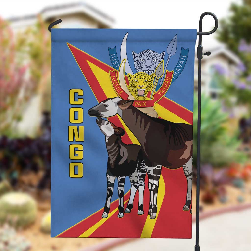DR Congo Garden Flag Okapi Coat Of Arms LT15