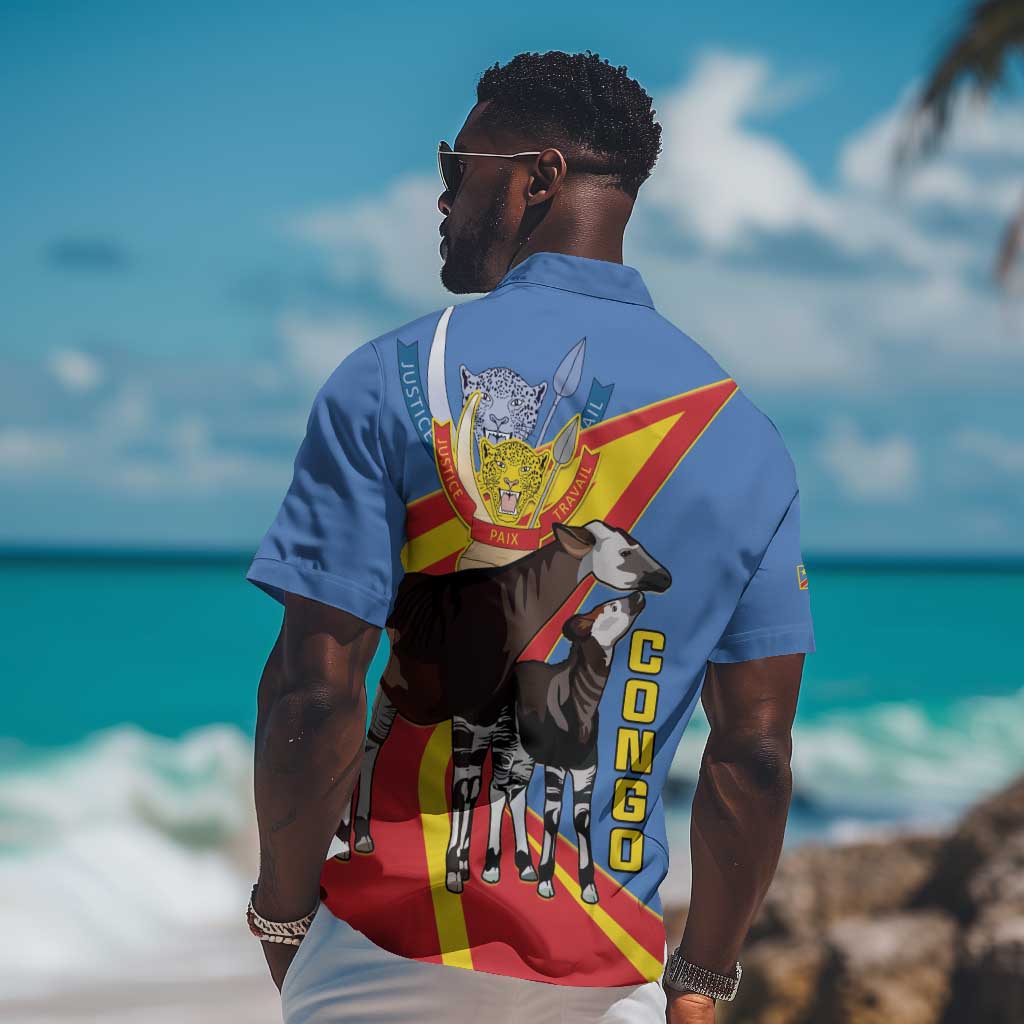 DR Congo Hawaiian Shirt Okapi Coat Of Arms LT15