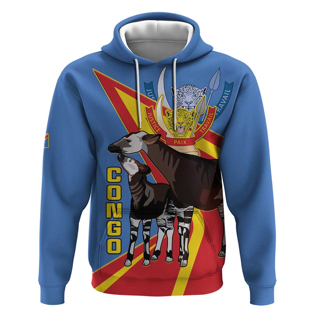 DR Congo Okapi Hoodie With Coat Of Arms LT15