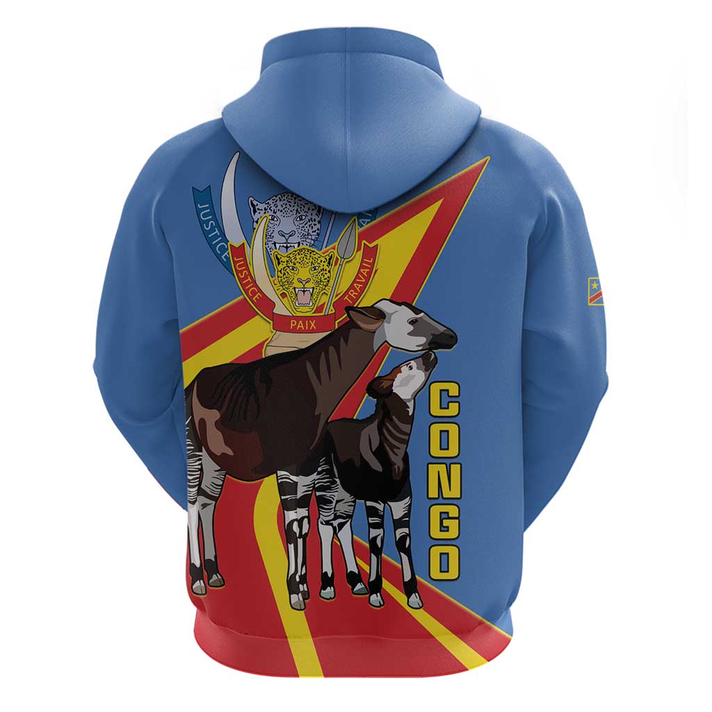 DR Congo Okapi Hoodie With Coat Of Arms LT15