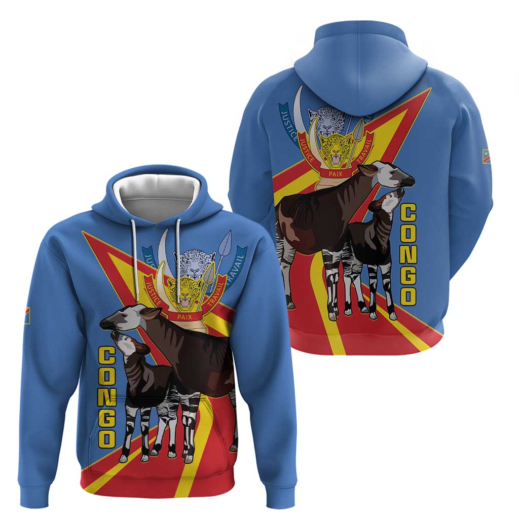 DR Congo Okapi Hoodie With Coat Of Arms LT15