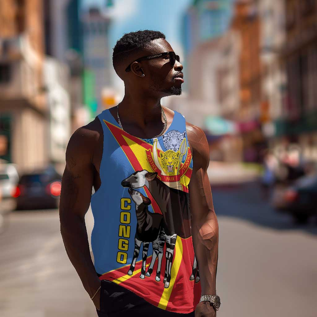 DR Congo Men Tank Top Okapi Coat Of Arms LT15