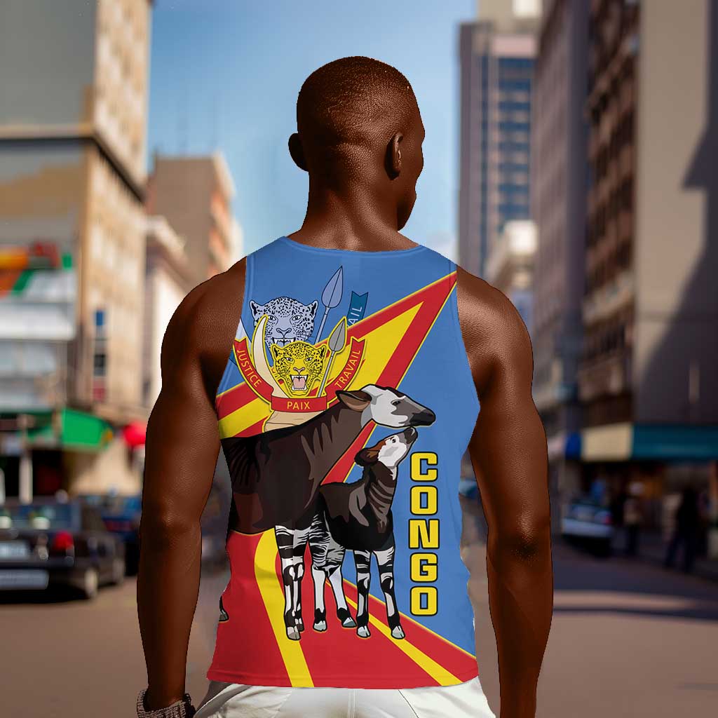 DR Congo Men Tank Top Okapi Coat Of Arms LT15