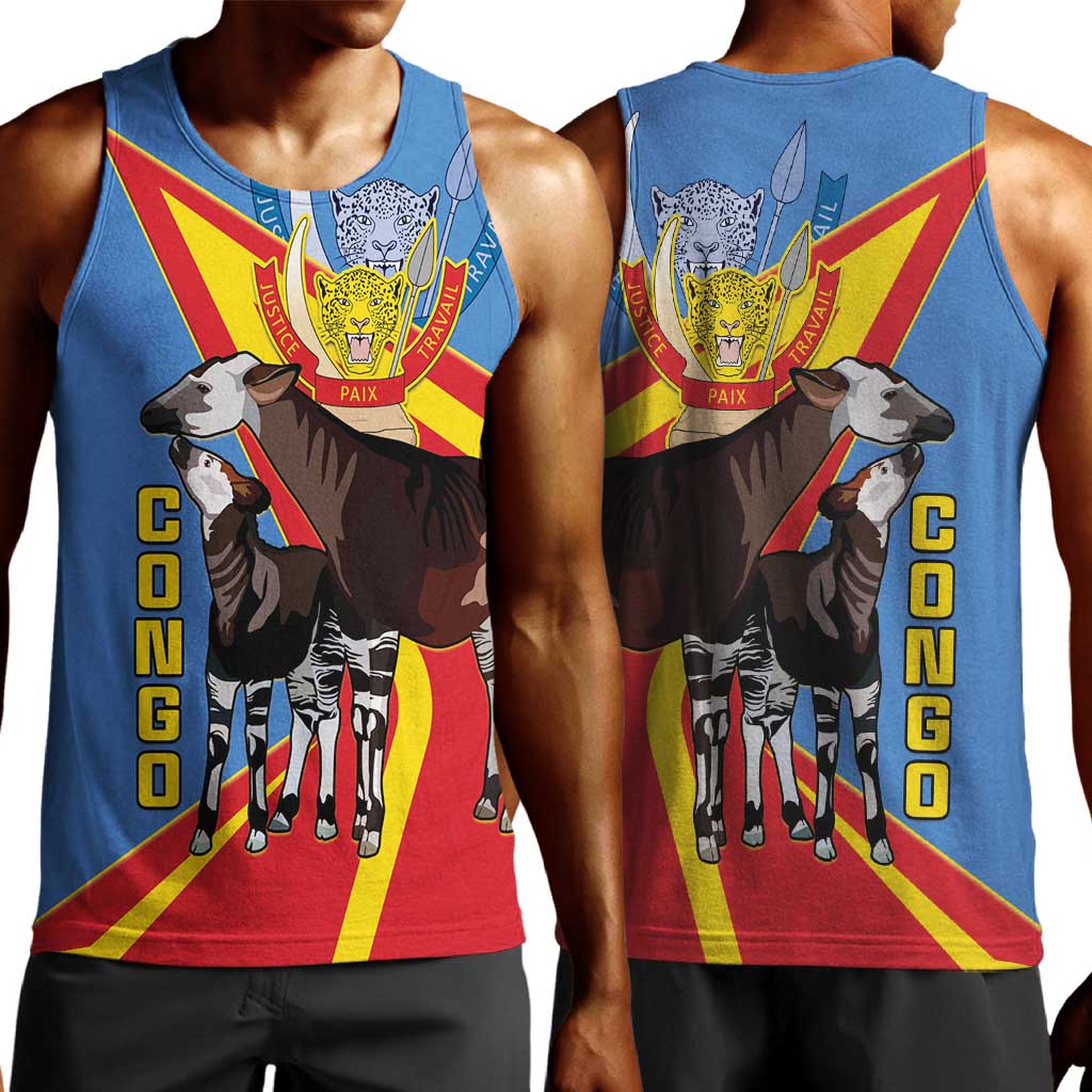 DR Congo Men Tank Top Okapi Coat Of Arms LT15