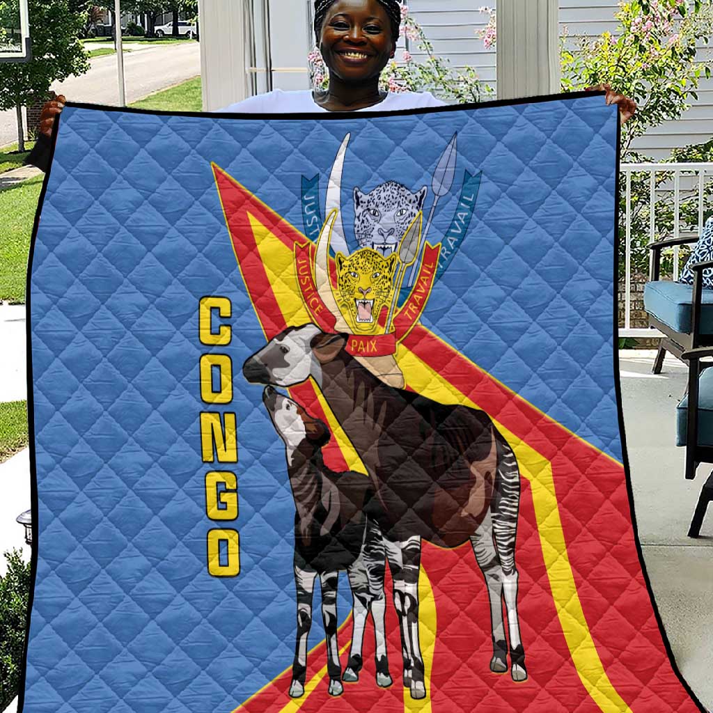 DR Congo Quilt Okapi Coat Of Arms LT15